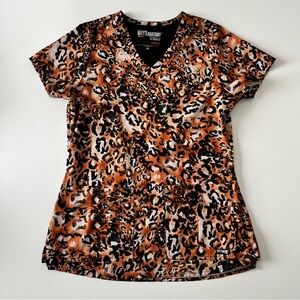 Grey's Anatomy Leopard Print V-Neck Scrub Top
